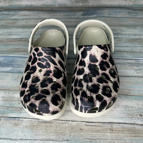 Crocs Classic Platform Animal Remix Clog Leopard Womens Size 7 - Picture 4 of 7